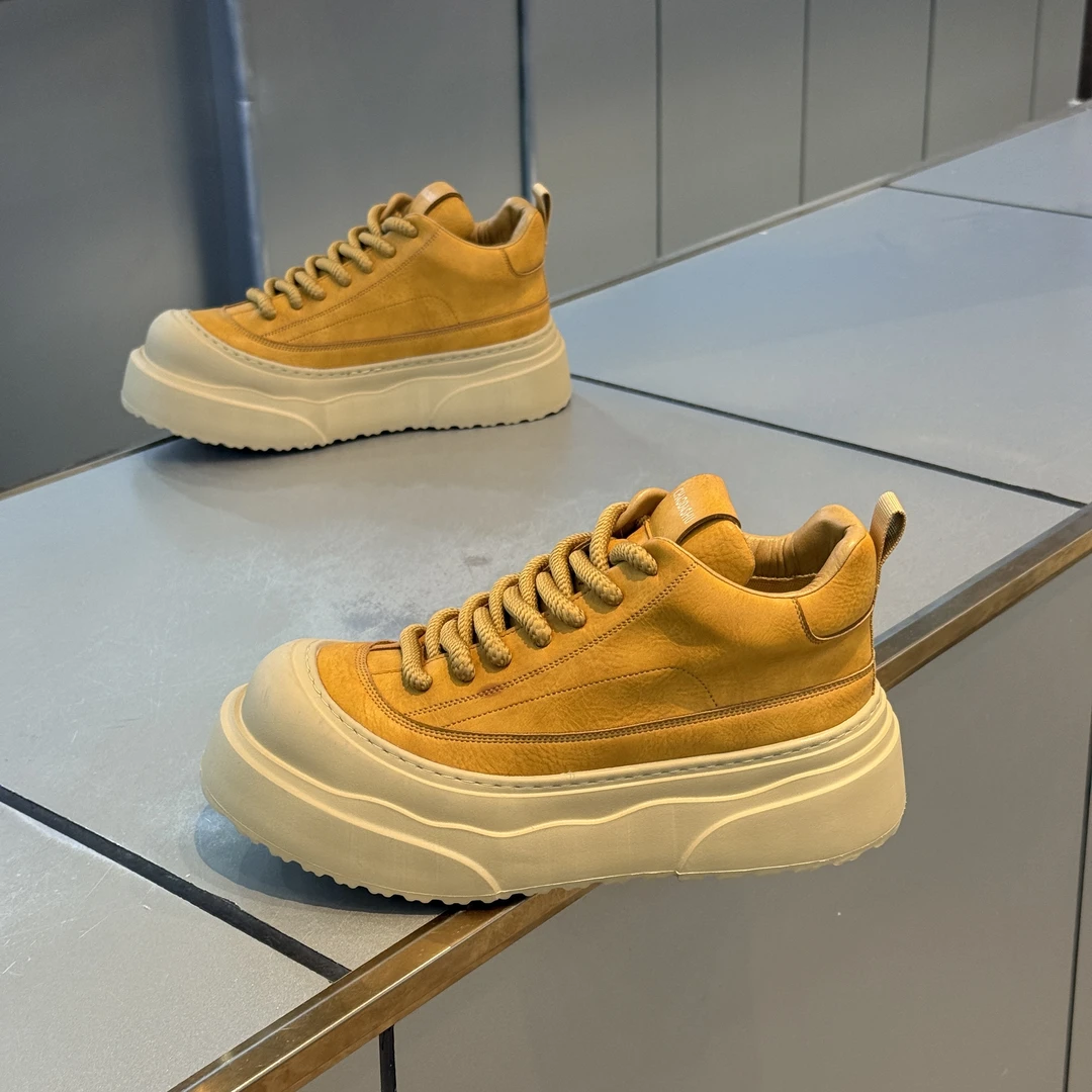 大头厚底英伦风系带马丁靴男款冬季时尚百搭高帮工装靴男潮鞋