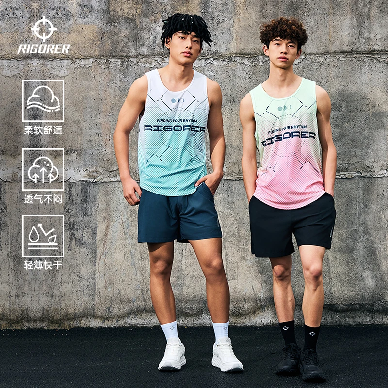 【10A抗菌】准者背心无袖夏新款休闲印花柔软舒适透气跑步速干轻薄