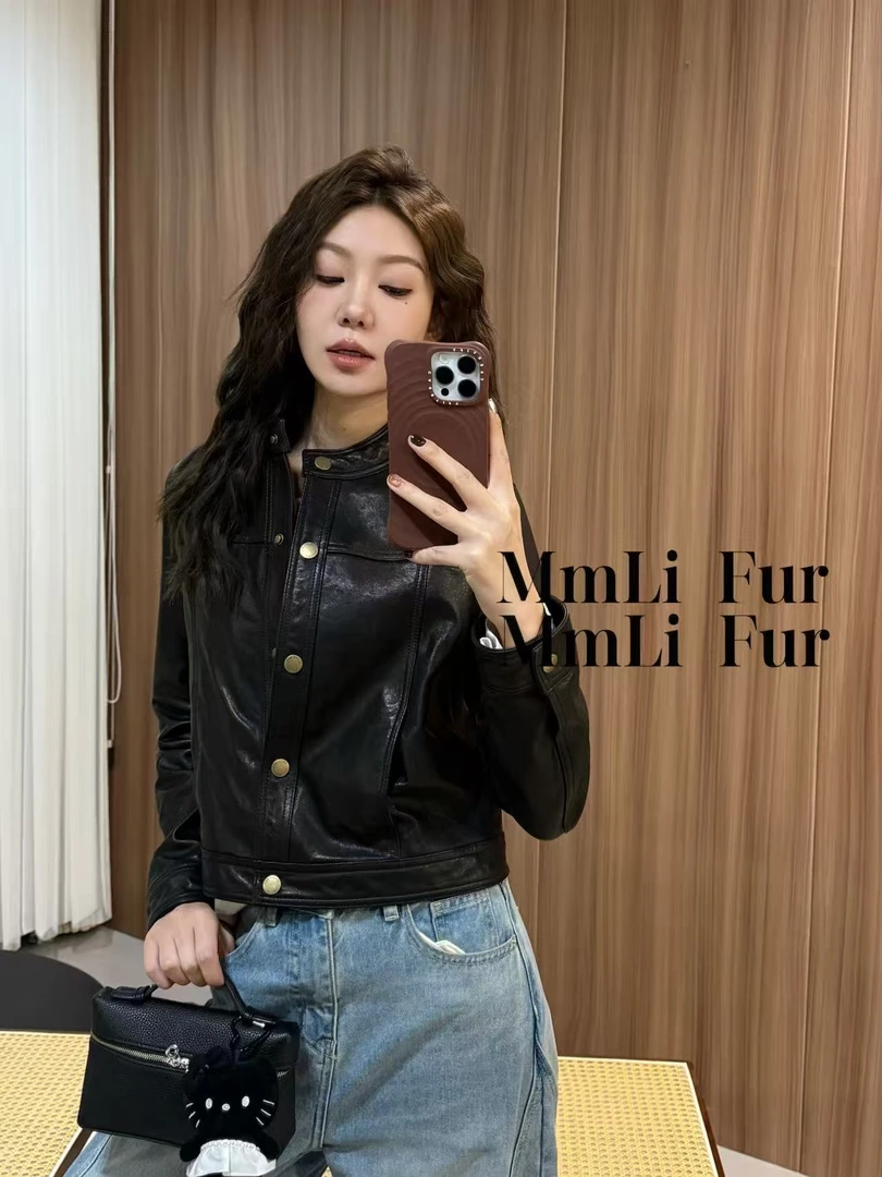 【萌萌里】MMLi CLOTHES｜春款植鞣皮半油蜡绵羊皮外套 mm59290