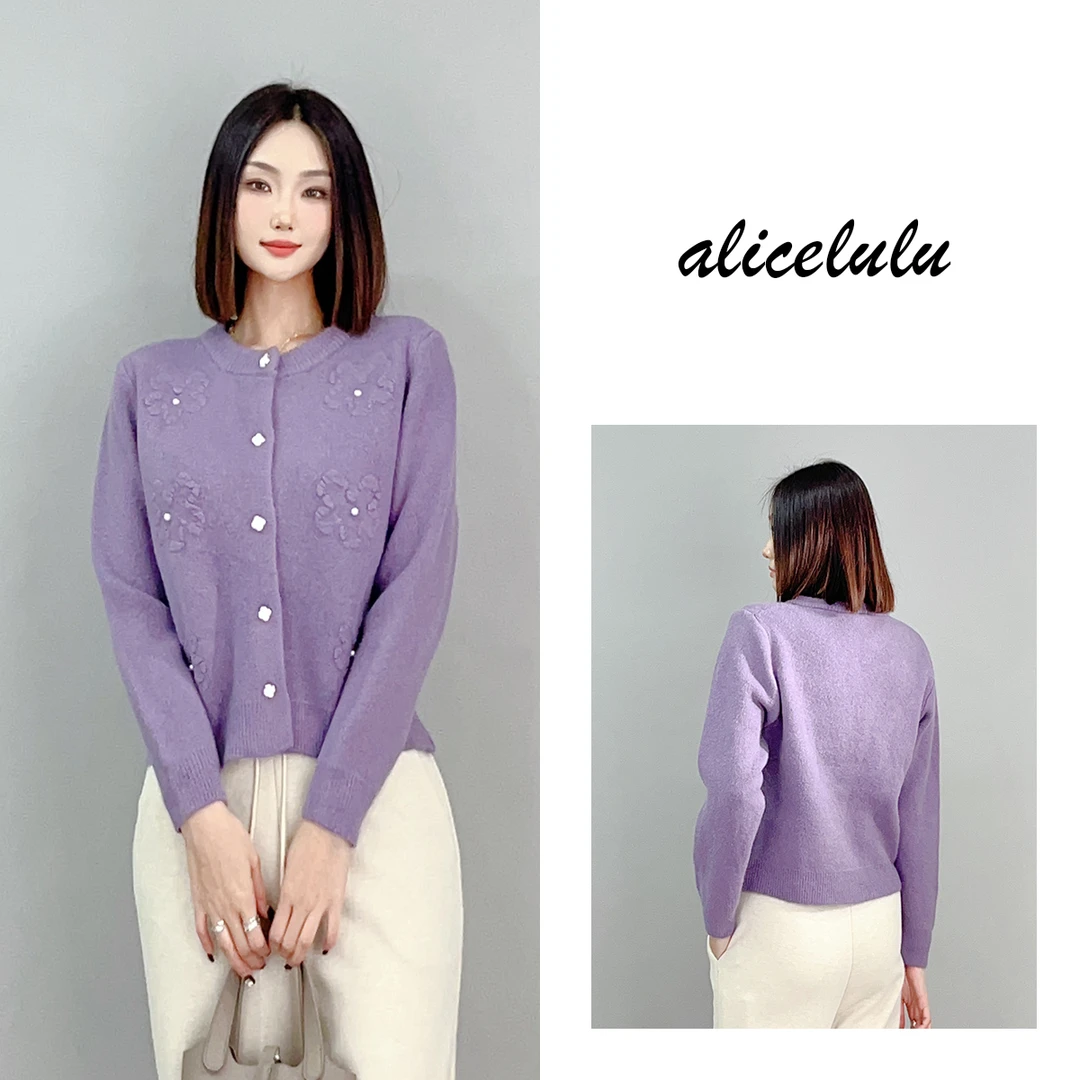 6  ALICE “花的巧思”毛衣 立体花饰 优雅软糯 S2141303U