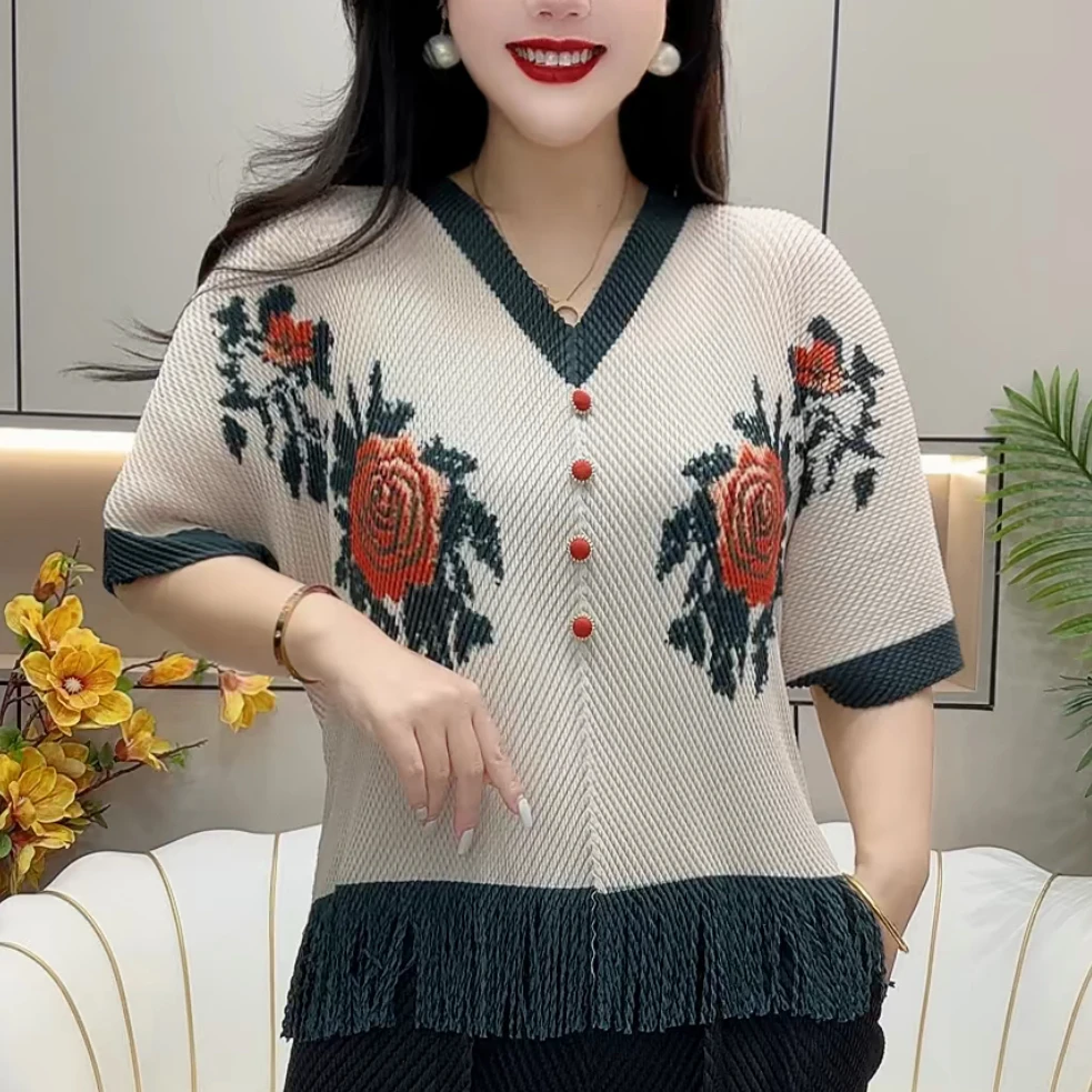 玉米格褶皱大版衫