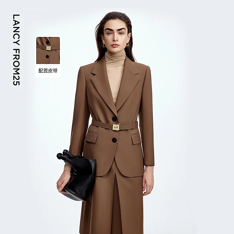朗姿复古美拉德收腰西装轻职场高级感气质百搭外套2025年秋季新款