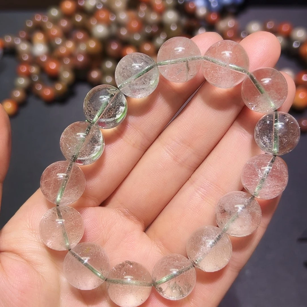 未镶嵌手链水晶绿幽灵14毫米1号