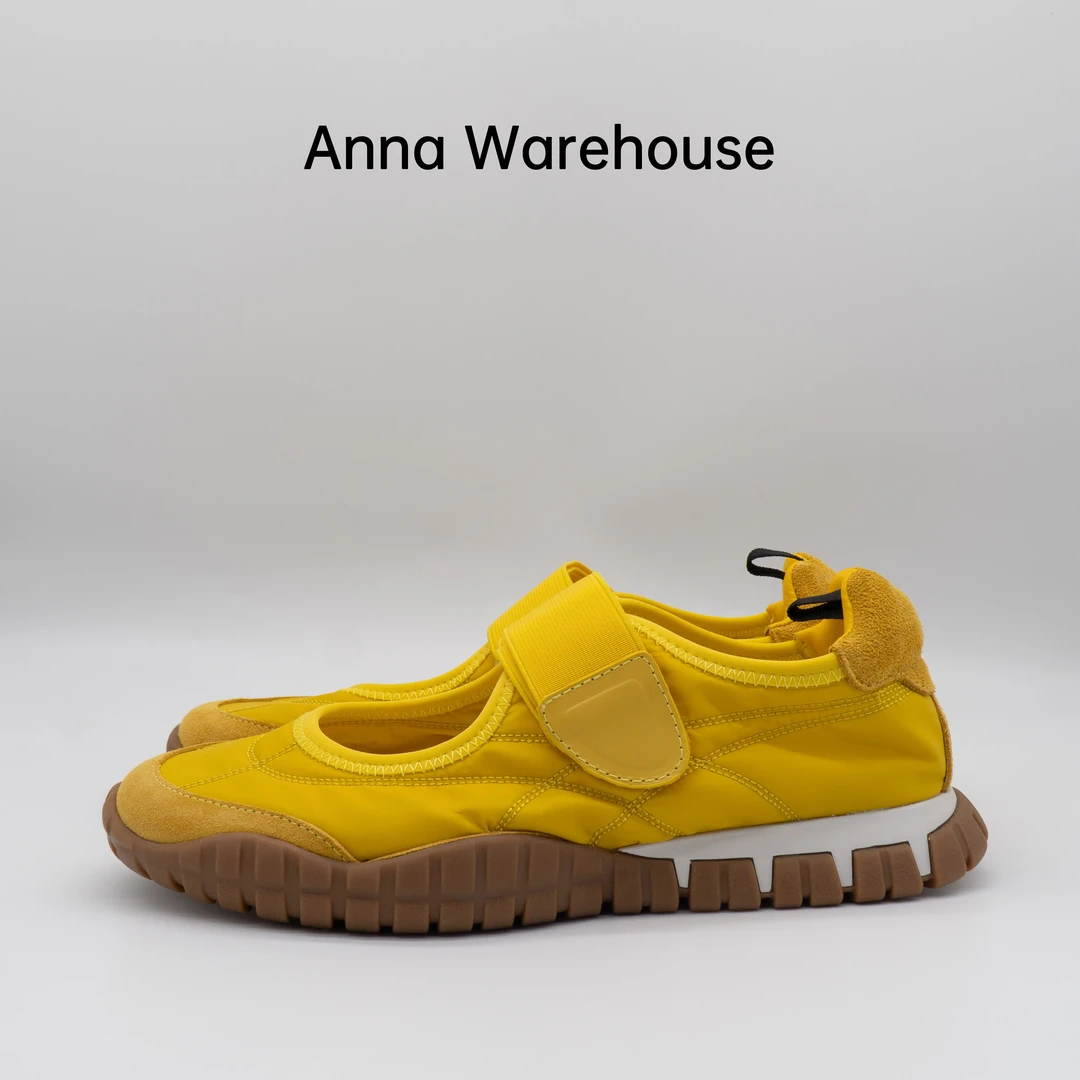 复古新款爆款夏季德训鞋透气时尚休闲鞋黄色复古网面女款女鞋