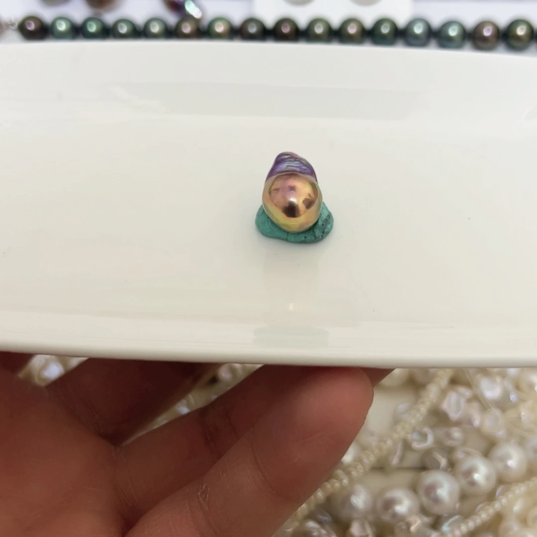 淡水珍珠吊坠(不含链)银S925镶嵌海*豚