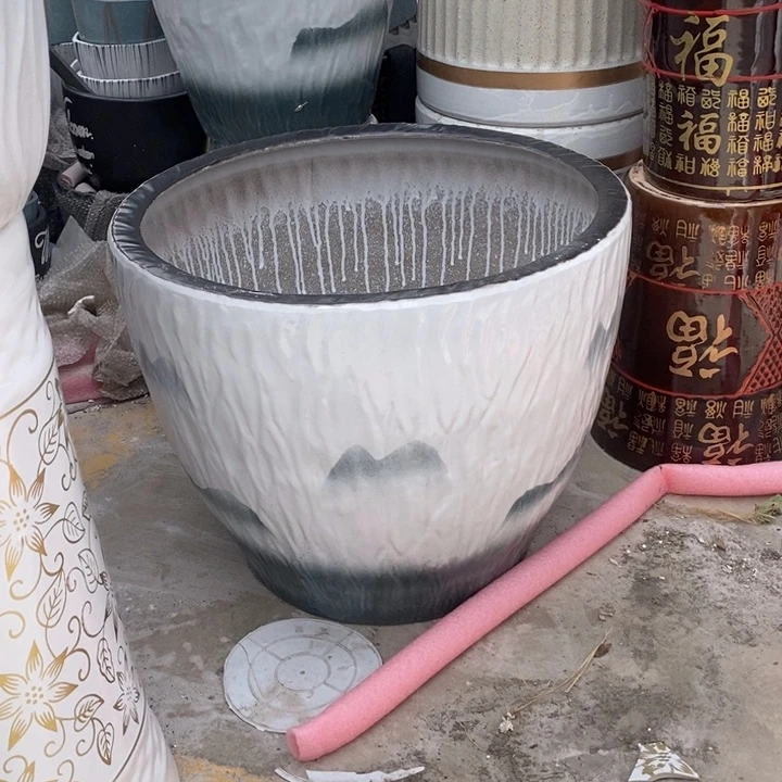 低腰白树纹山水特大号口48/40