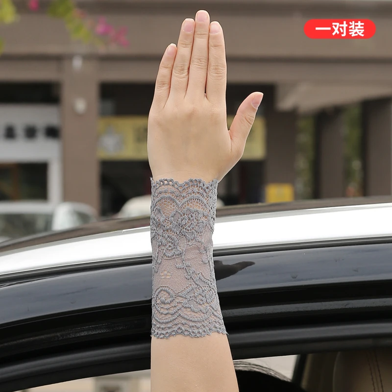 夕阳一刻短款护腕蕾丝袖套夏季防晒护手遮疤纹身薄款透气装饰手腕