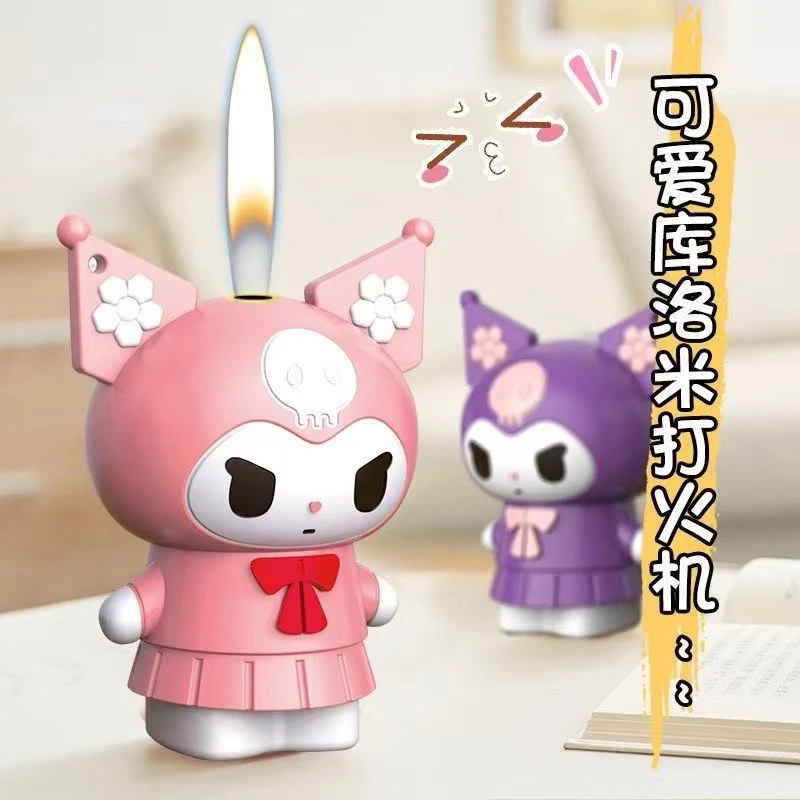 卡通库洛米粉色手办打火机in小巧三丽鸥模型迷你软萌防风送男朋友