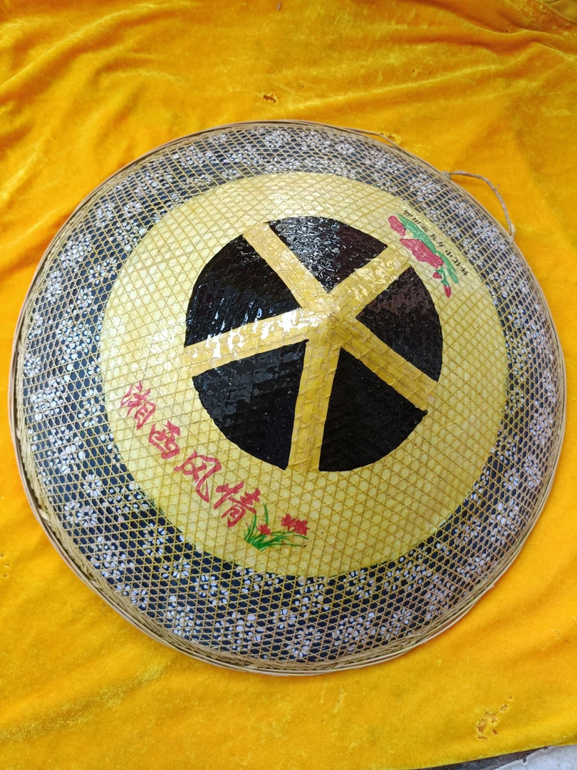 竹编棕丝斗笠户外挡雨挡阳适用农民钓鱼老式斗笠