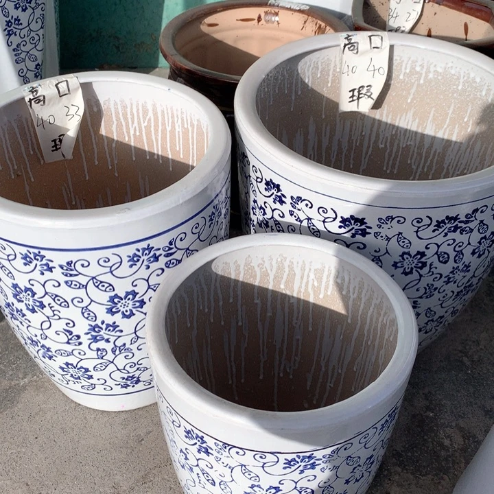 花盆陶瓷青花瓷一套