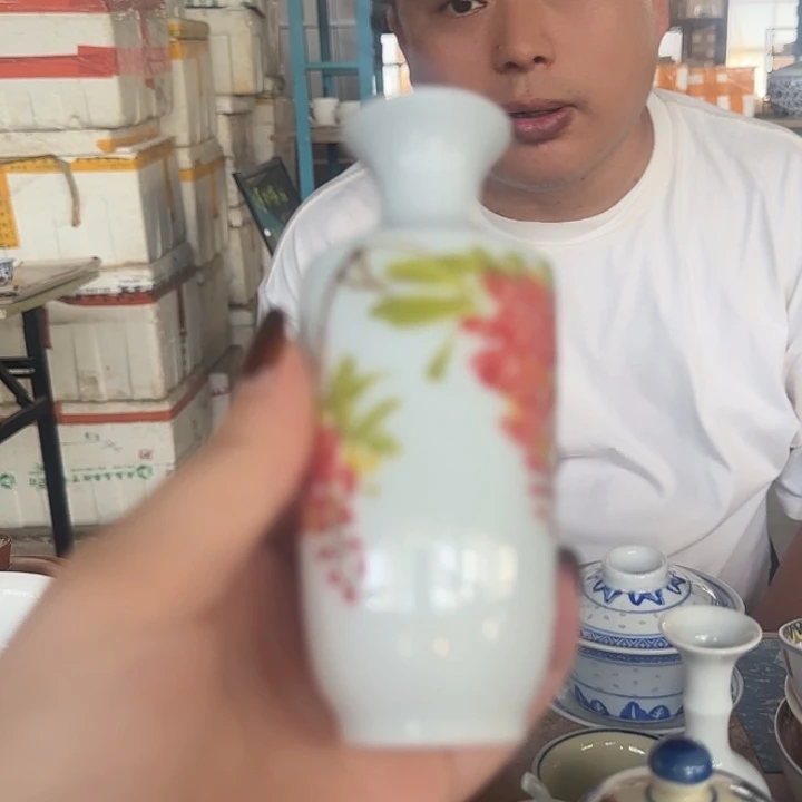 景德镇高温陶瓷紫藤花瓶