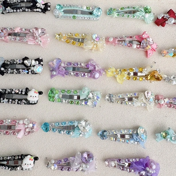 狗狗发夹 不锈钢4cm异性夹水滴夹方夹东洲k9钻