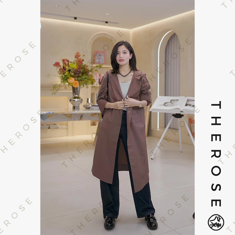 之柔【拾光】薄款丝毛精纺色织休闲女士中长款外套宽松廓形女士上衣