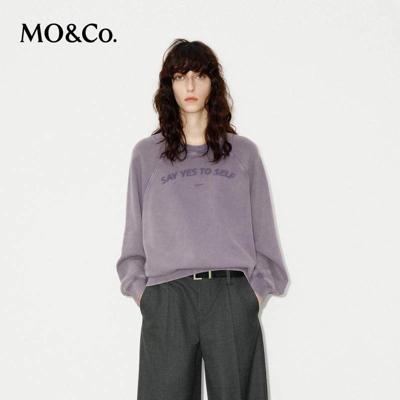 【陈大可专属】MOCO卫衣冬套色洗水棉怀旧印花兜量宽松MBD4SWS006