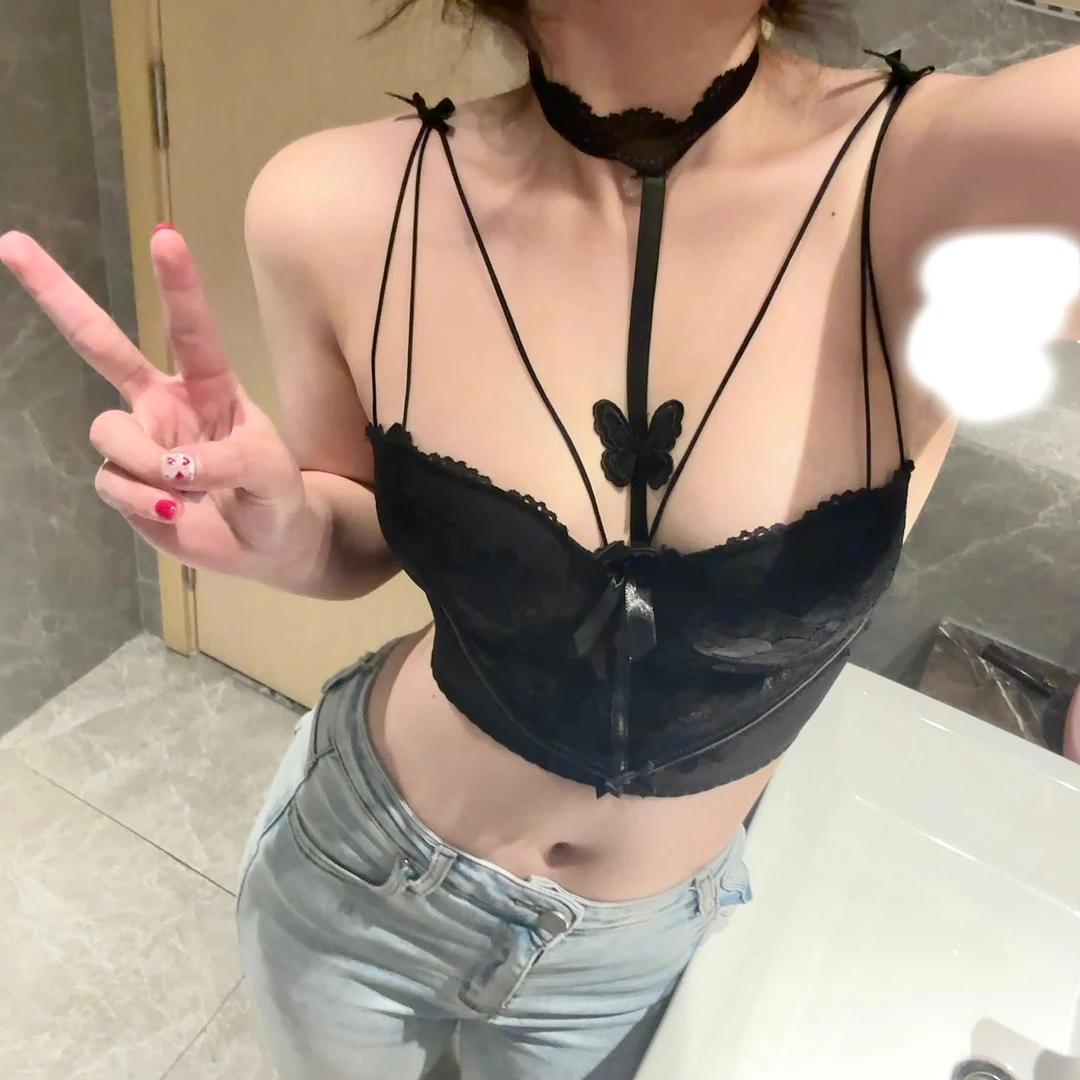 【蝴蝶挂壁/厚度1.2cm/软刚圈ABC】聚拢女性法式文胸镂空挂脖纯欲