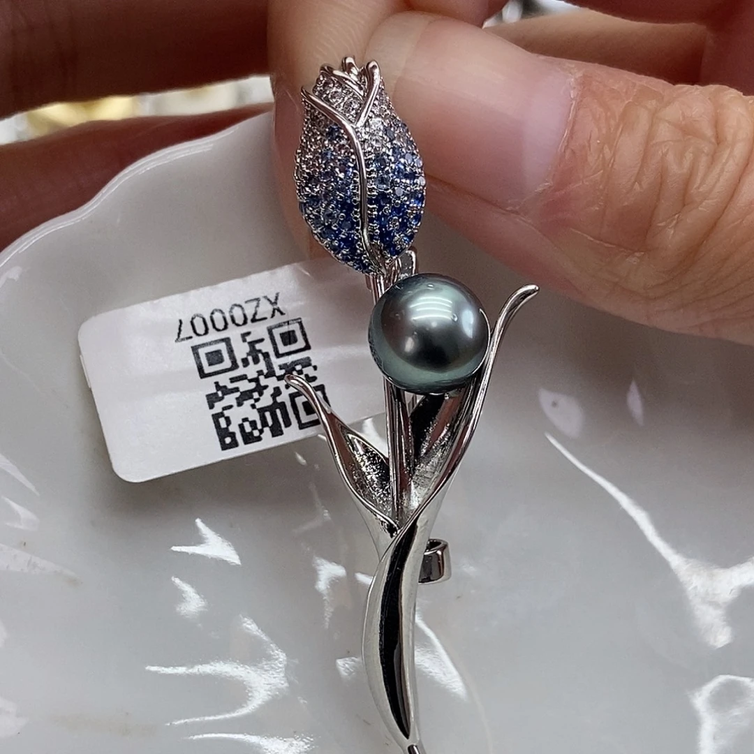 海水珍珠胸针合金@@XZ0007