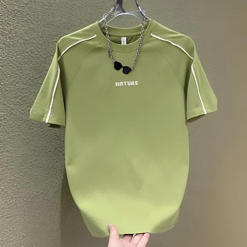 莱蒙璀 【轻奢简欧】男士短袖t恤夏季韩版透气情侣半袖宽松圆领T恤