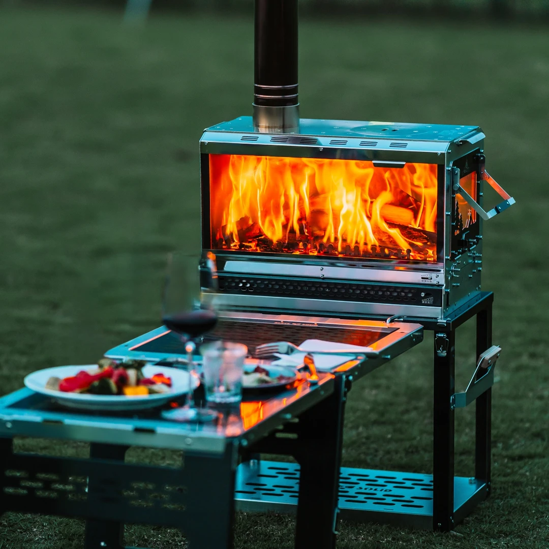 黑固25款魔力城堡荧幕取暖露营柴火炉大观火面大热值新的燃烧体验