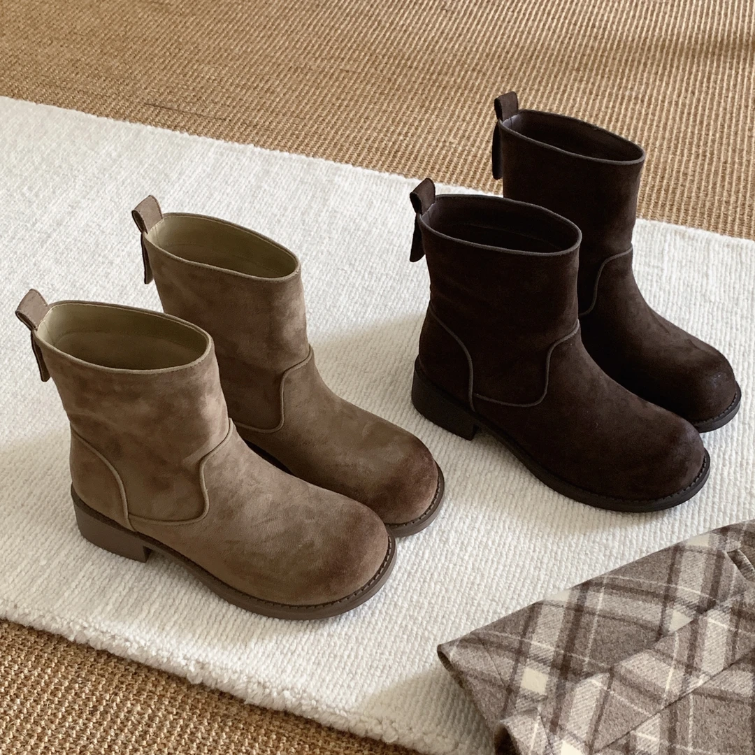 南风Chio2nd 店主推荐 品质之选 4.5cm增高短靴棕色靴子女款