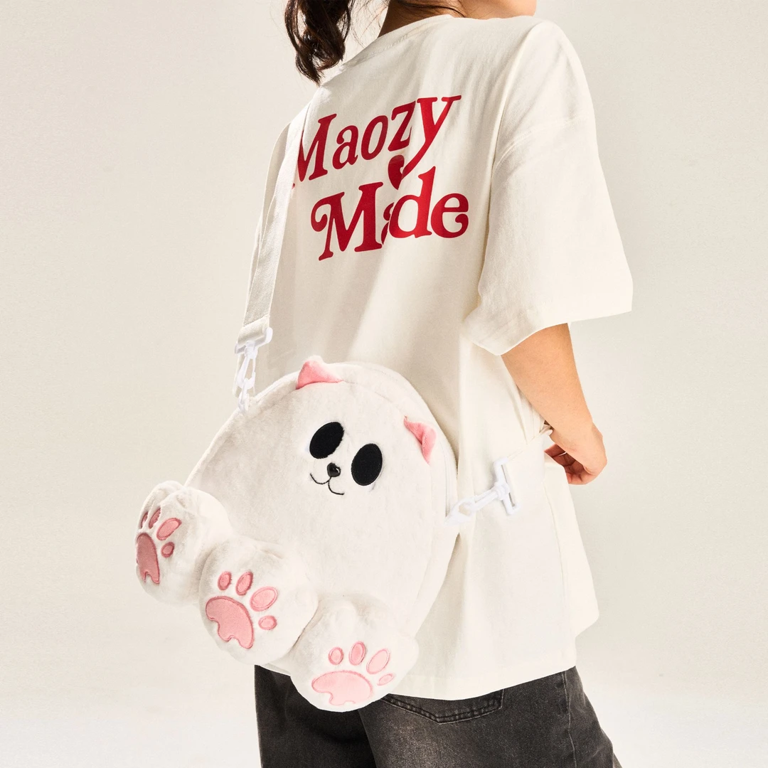 MAOZYWORLD可爱三脚喵夫胖同款毛绒斜挎包