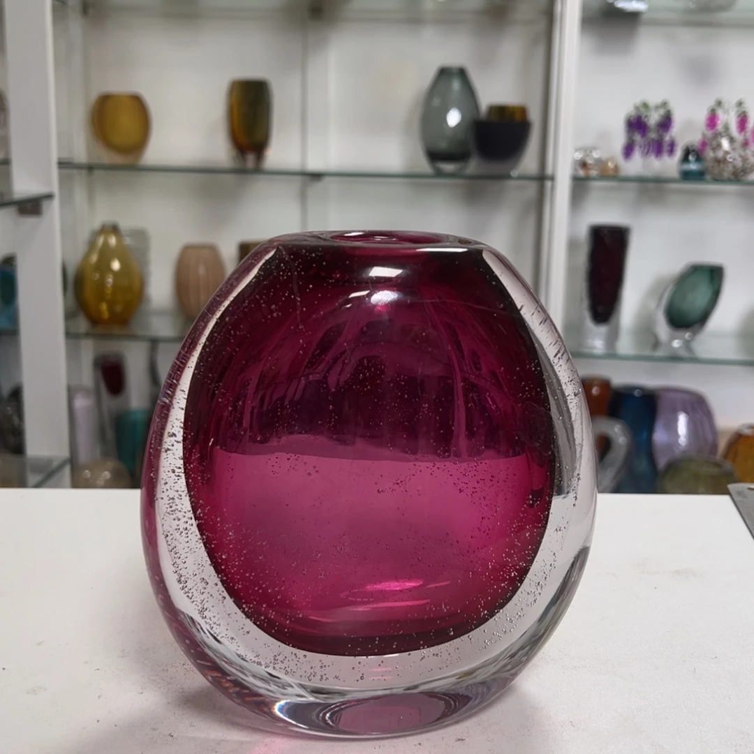 幻彩琉璃花瓶纯手工制作高度17
