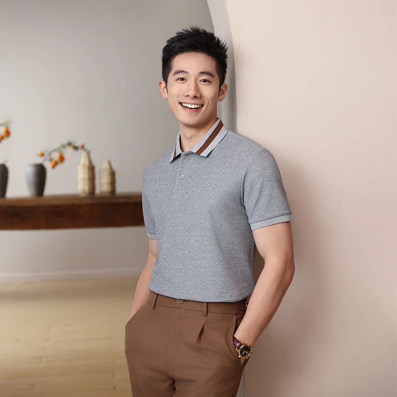 240克重磅冷感面料Polo衫男士短袖夏季高端撞色商务休闲翻领T恤新