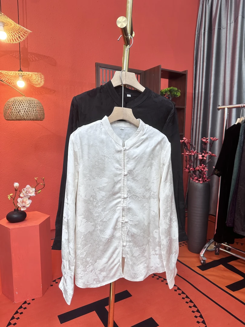 【韩老板专属】新中式国风重工刺绣蝴蝶新款女初秋上衣C1117