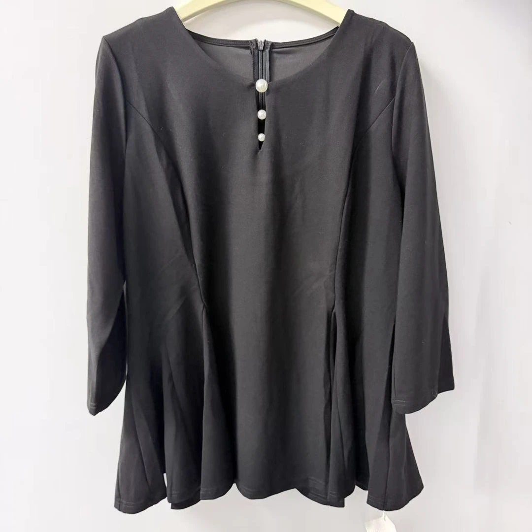 休闲宽松复古磨边印花T恤中长款福利款