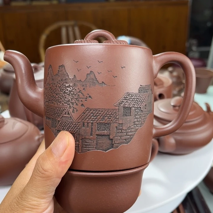 茶壶紫砂紫砂花茶