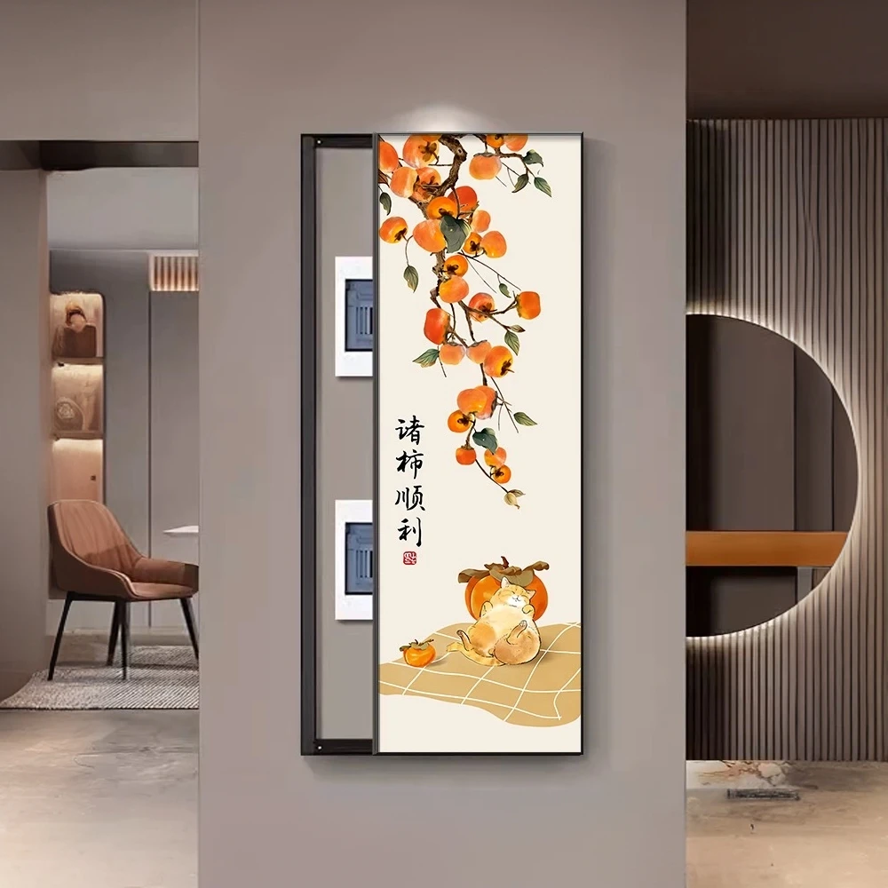 定制款隐形穿衣镜入户玄关装饰画遮挡电表箱可关闭配电箱装饰画