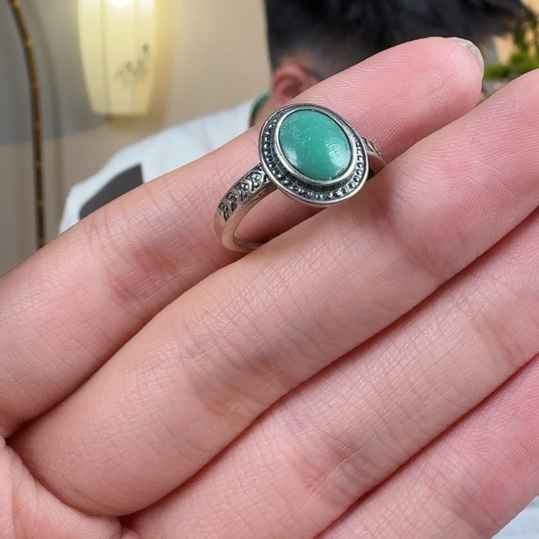 绿松石银S925镶嵌珠宝奇石47