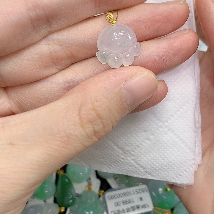 颈饰18K金镶嵌翡翠123445677888