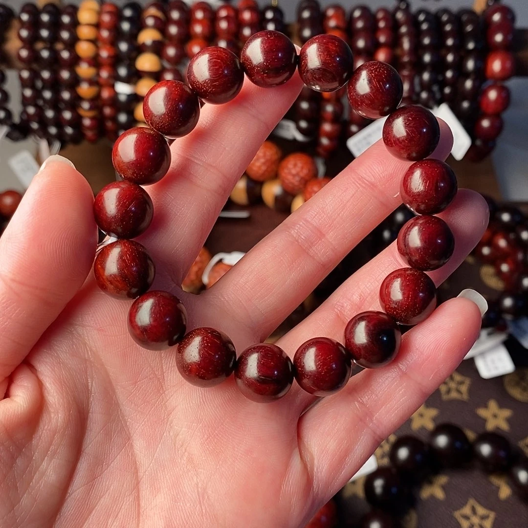 手串/手链小叶紫檀瑕疵珠：原汁原味小叶紫檀1.2/17颗