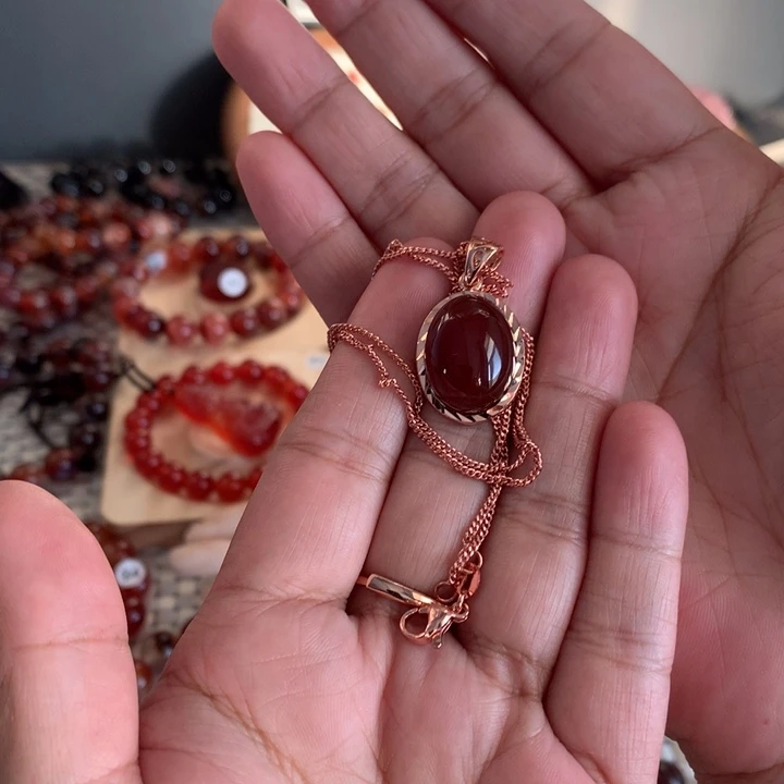 玛瑙/玉髓合金吊坠