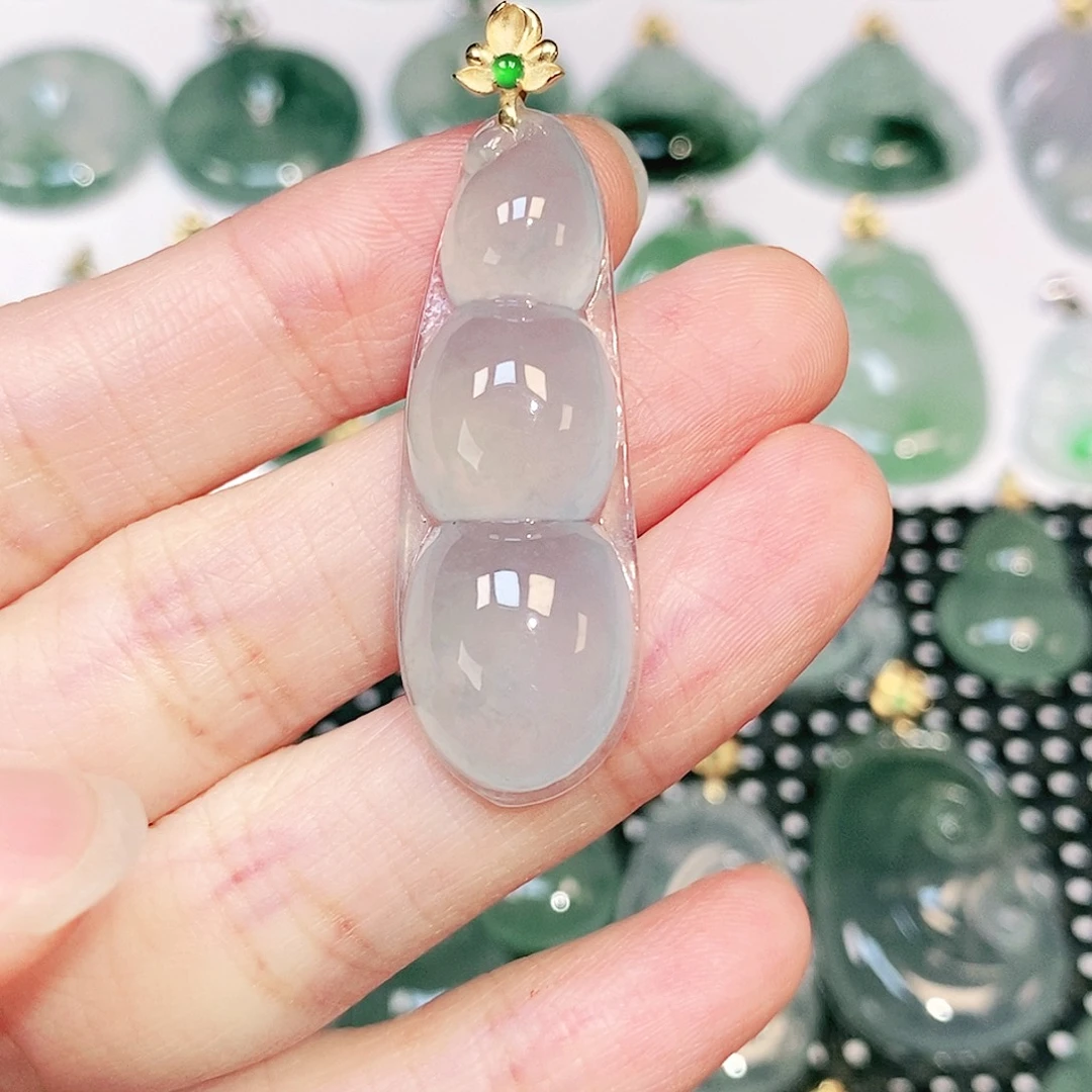 吊坠(不含链)18K金镶嵌翡翠