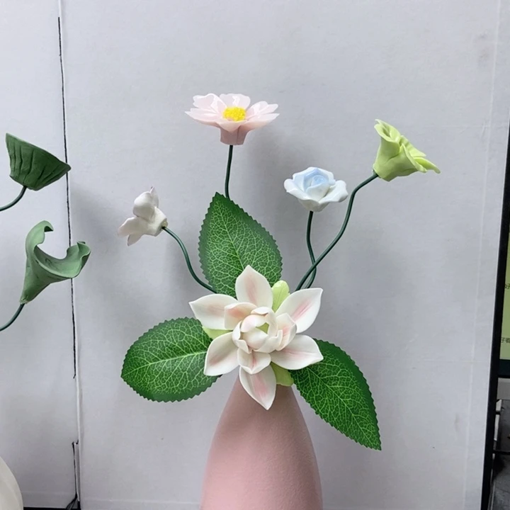 摆件手工制作陶瓷花
