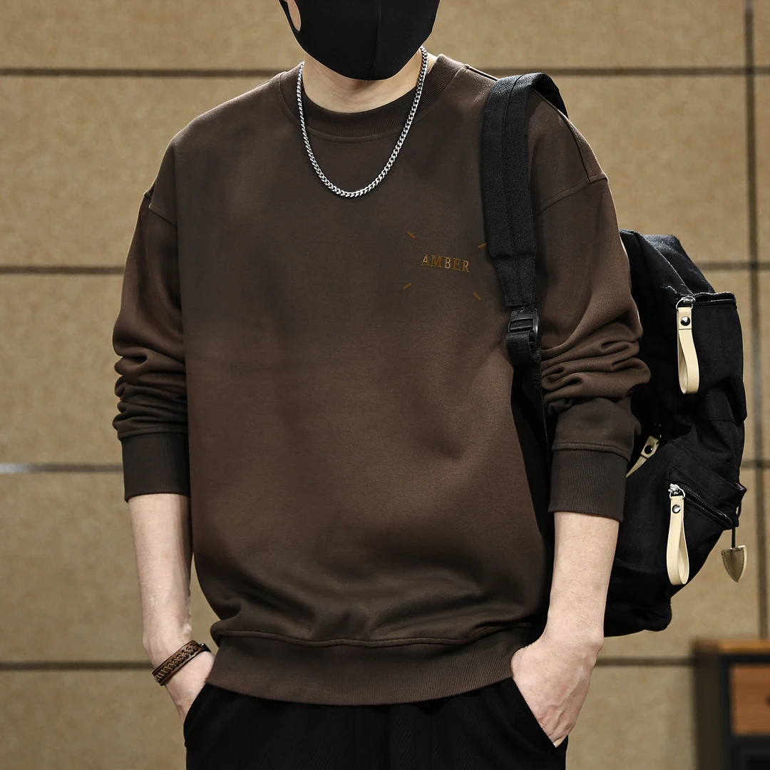 高端美式复古水洗渐变脏染卫衣男士秋季新款潮流休闲宽松重磅上衣
