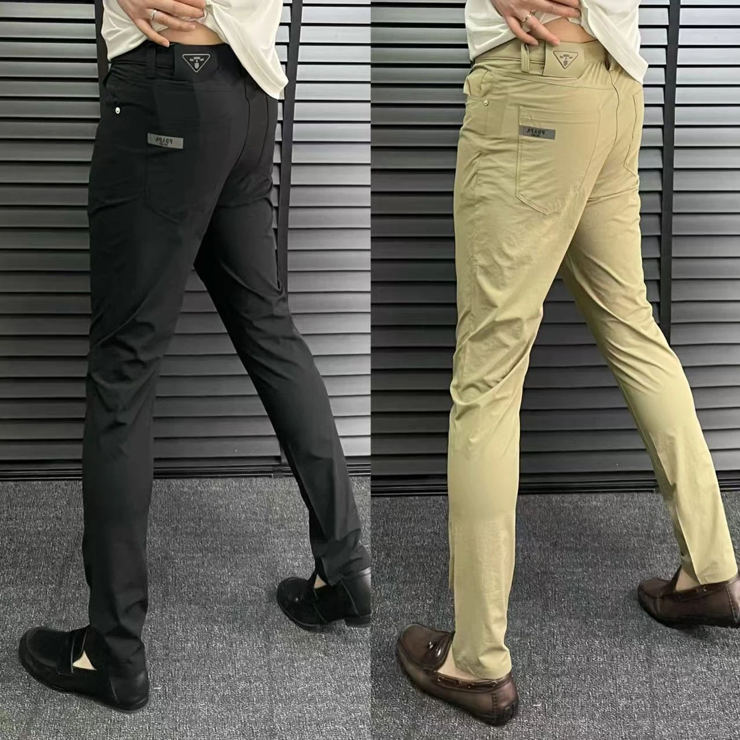 6601绗缝夏季修身小直筒小脚青春活力褶皱西裤弹力百搭时尚男装