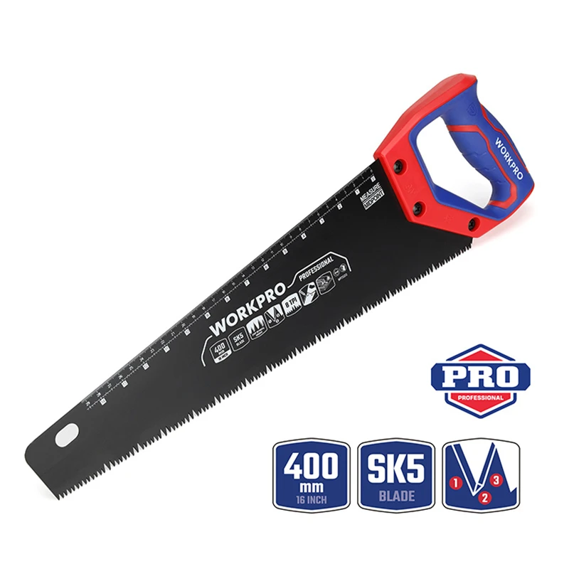 WORKPRO/万克宝16寸三色柄特氟龙手板锯8TPI