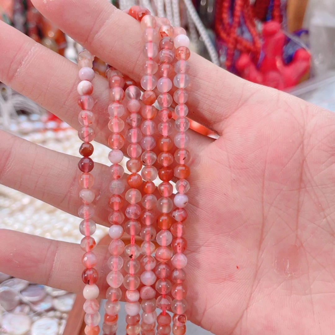 玛瑙/玉髓未镶嵌珠宝半成品冰飘南红1条卡4.8