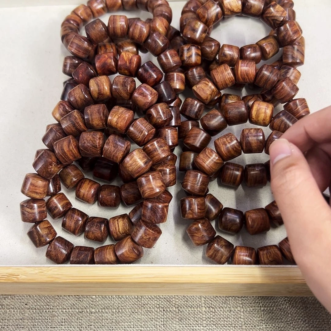 黄花梨/降香黄檀手串/手链15mm桶珠个别颗小小微瑕介意不拍
