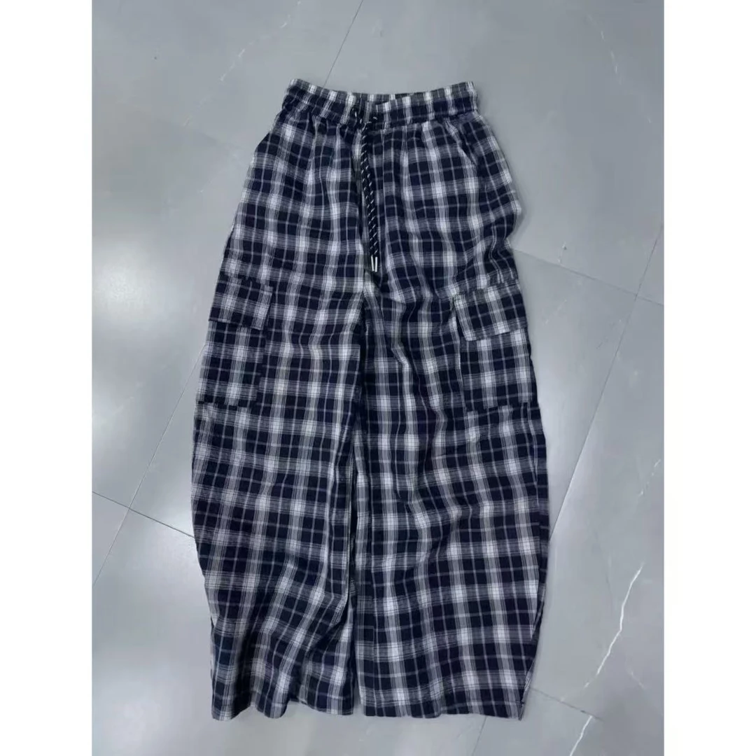 【新品】 韩范工装格子裤