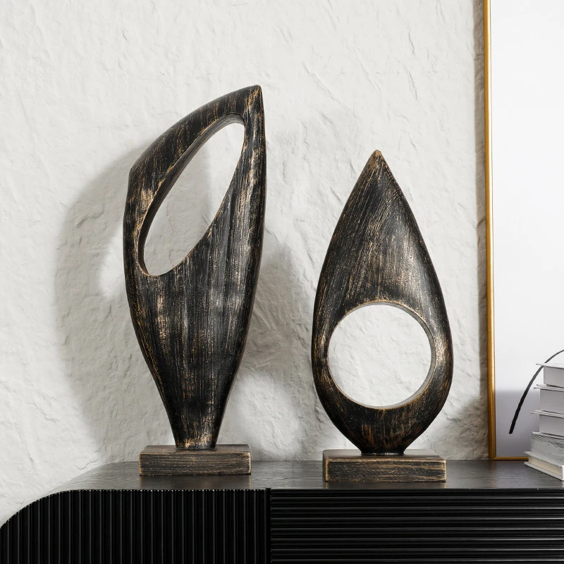 创意轻奢复古艺术描金摆件客厅电视柜玄关样板间酒店家居装饰摆设