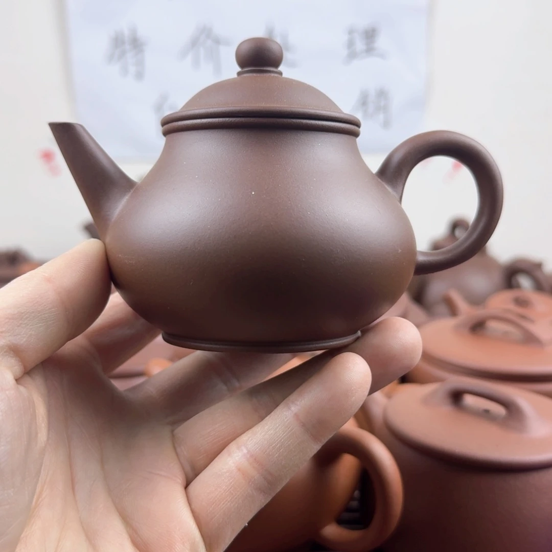 紫砂茶壶巴乐水平220cc紫泥