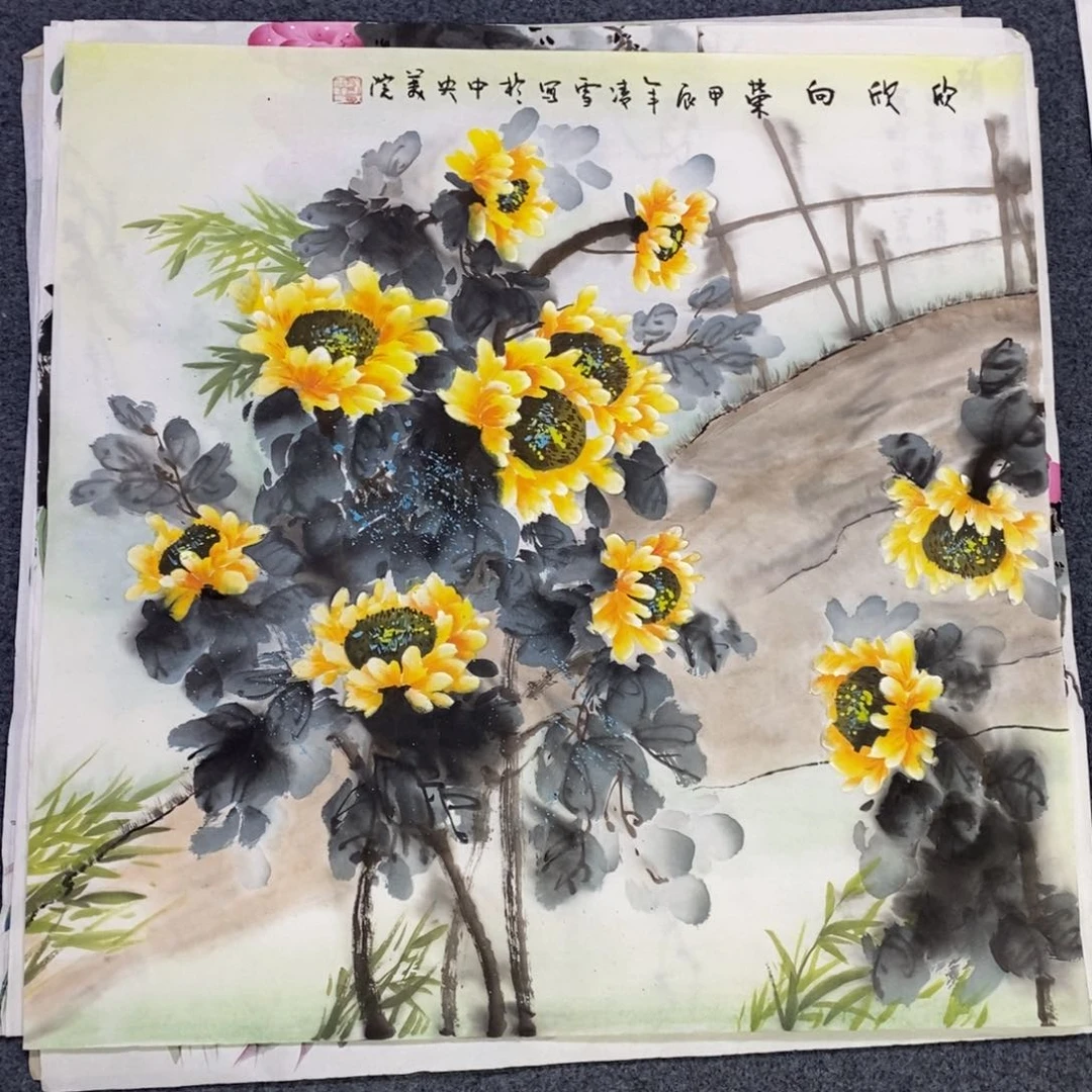 国画尺寸68✖️68斗方手绘画