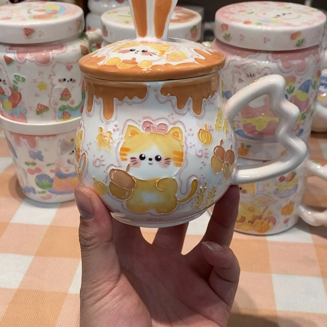 瓷片小猫马克杯微瑕