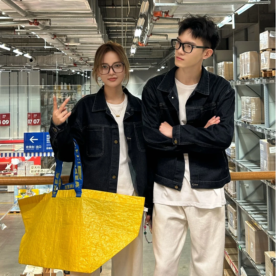 情侣装牛仔外套秋季2025新款一男一女网红潮牌高级休闲夹克春秋款