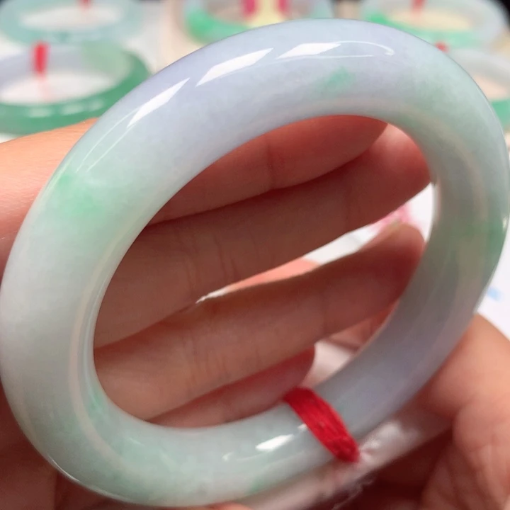 翡翠手镯未镶嵌春彩胖圆44号