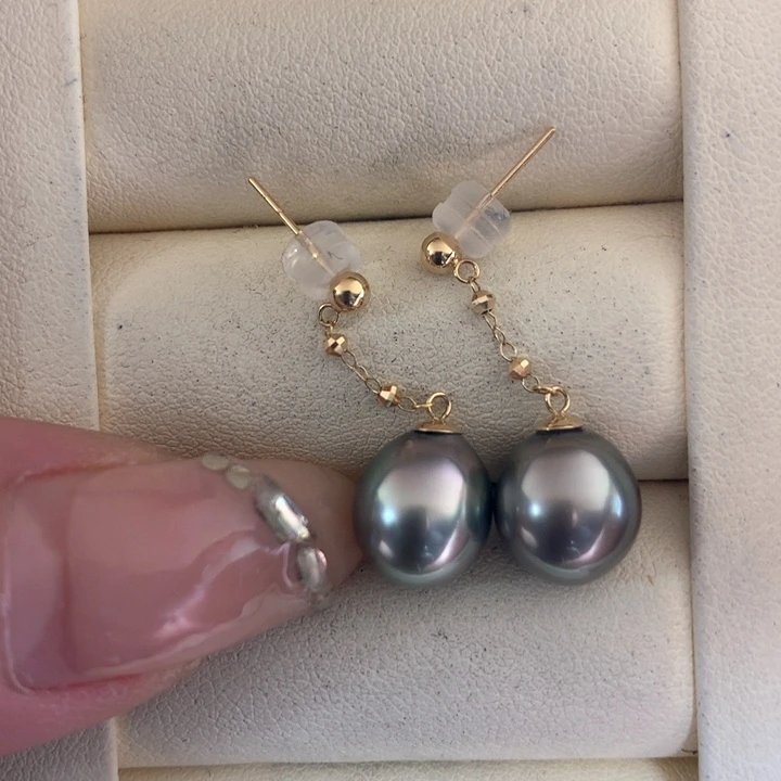 18K金镶嵌耳饰海水珍珠