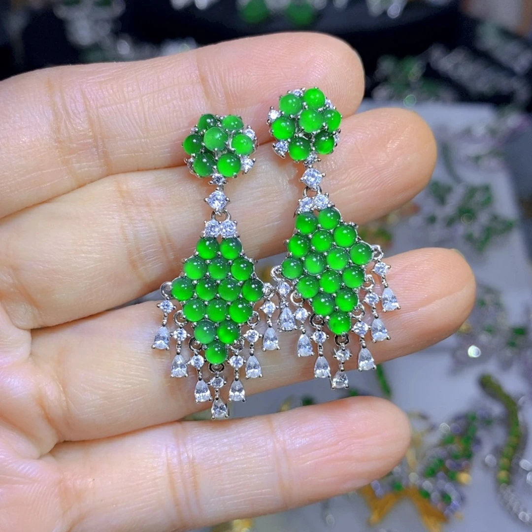 翡翠颈饰银S925镶嵌天然翡翠